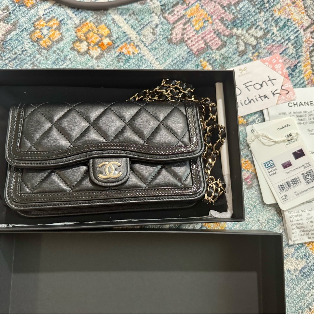 Chanel Black Quilted Leather Chain Bag